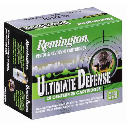 Remington Ammunition 28938 Ultimate Defense  38 Special +P 125 gr 975 fps Brass Jacket Hollow Point (BJHP) 20 Bx/25 Cs